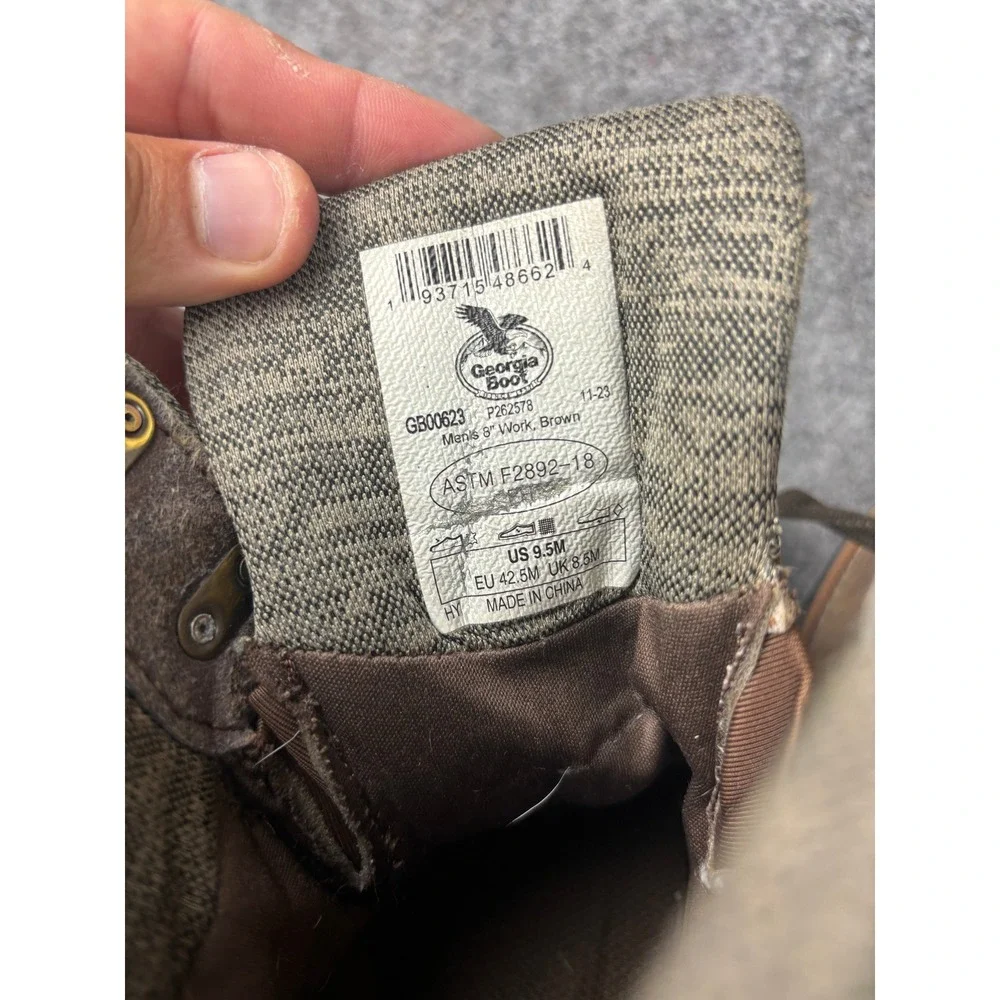 Georgia Boot Work Boots Mens 9.5M Brown Waterproof Carbo-Tec LTX GB00623